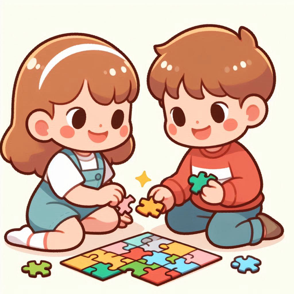 Colorful jigsaw puzzle pieces