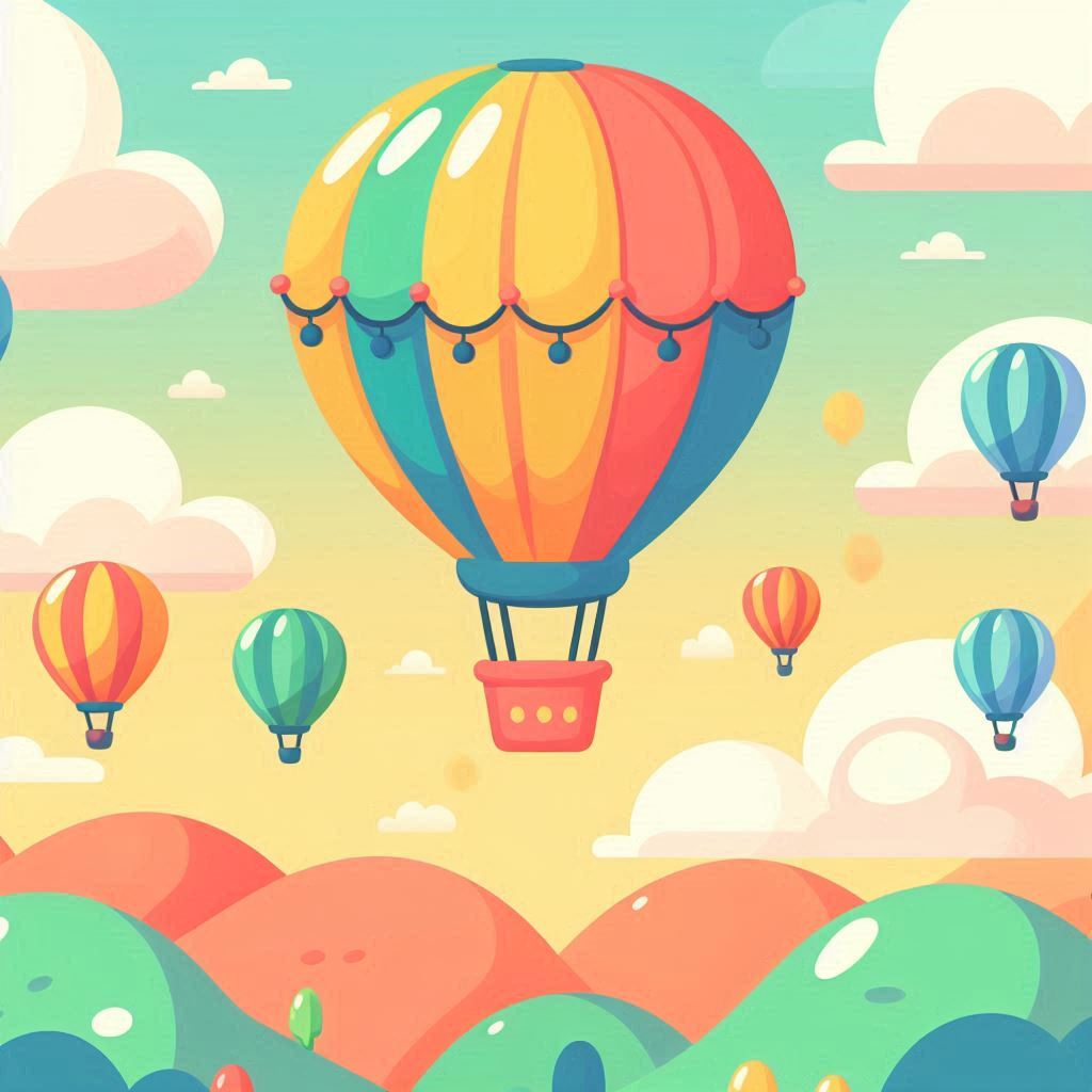 Play an Easy Online Jigsaw Puzzle of Colorful Hot Air Balloon in the Sky