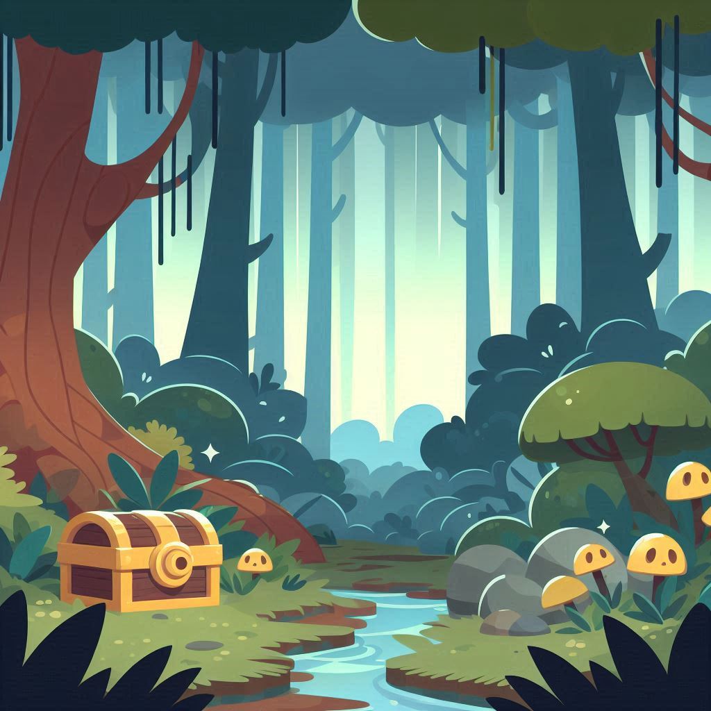 Play an Easy Online Jigsaw Puzzle of Mysterious Forest with a Hidden Treasure